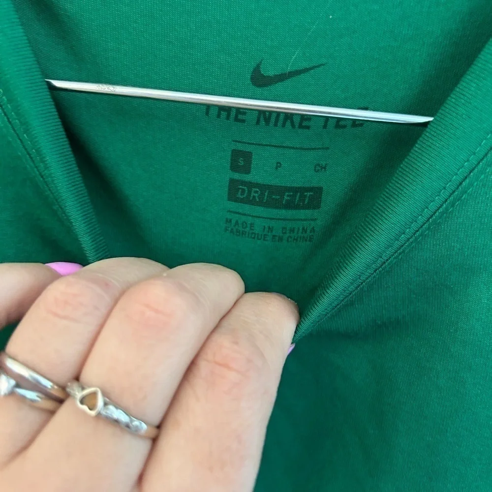 Nike Dri-Fit Small Green And Black Athletic Shirt
